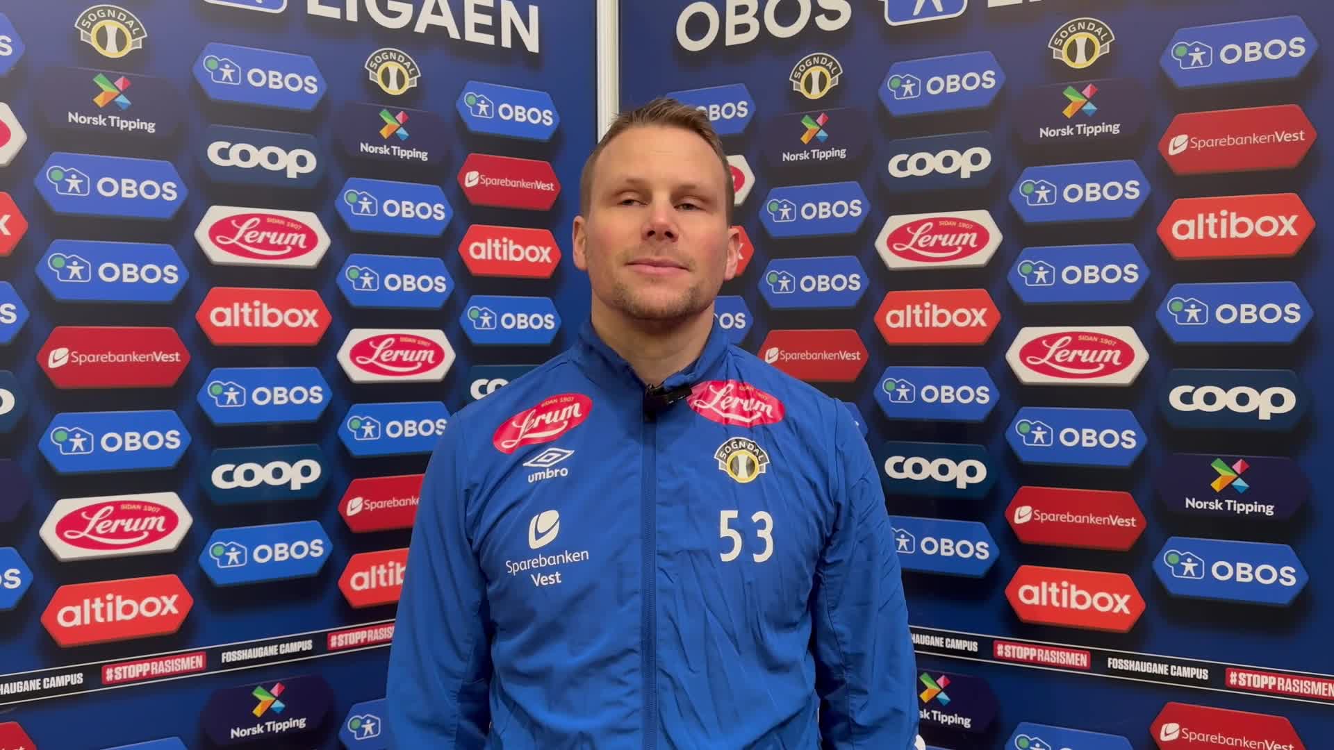 Patrik Karoliussen før treningskampen mot Hønefoss